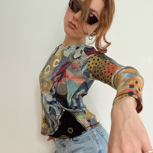 SALE Asymmetrical Y2K Long sleeve tee - Picture 1 of 3